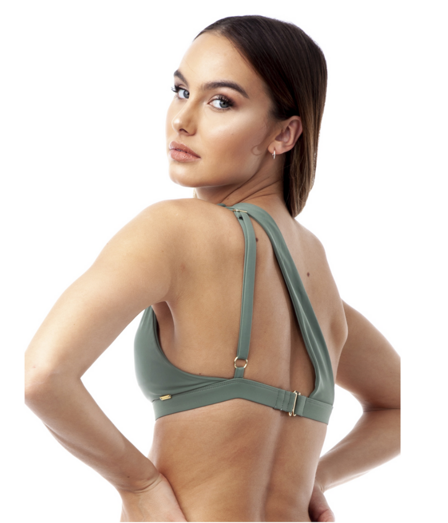 Buy Oysho women textured bikini bottom green Online